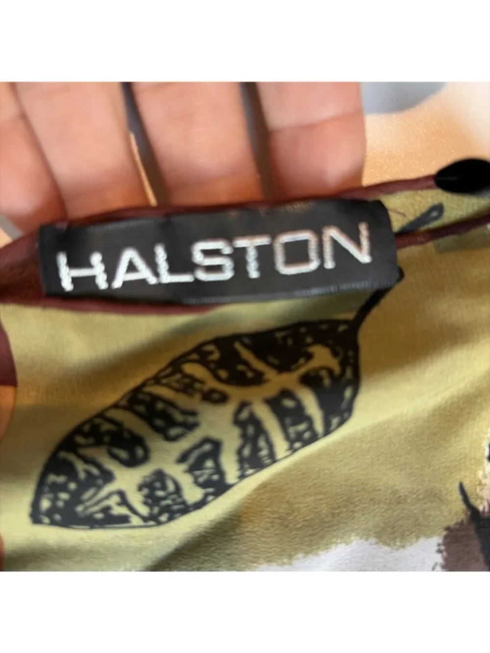Vintage Halston Silk Scarf  13 X59